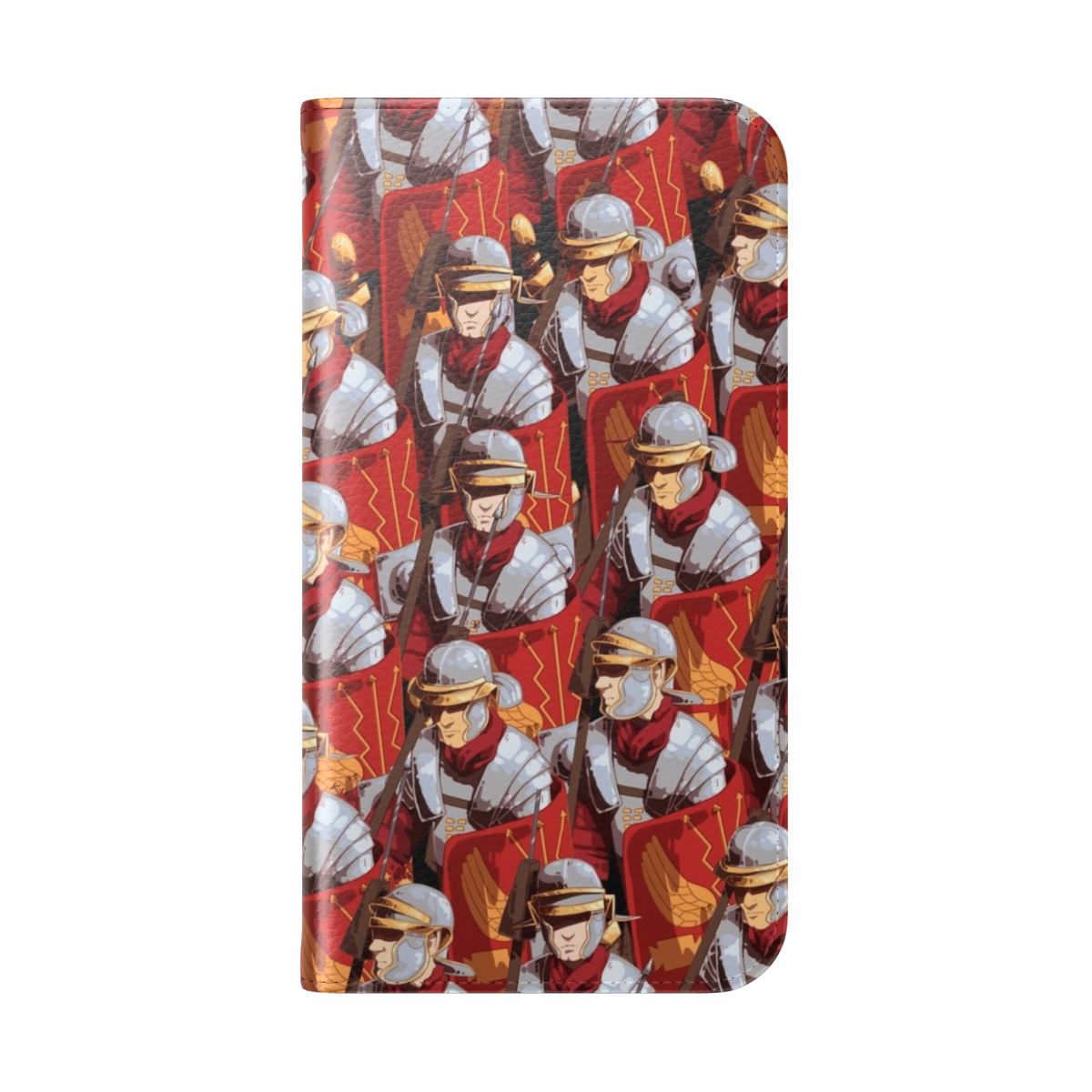 Stylish phone case featuring a bold legionary pattern inspired by ancient Rome - Folded Back