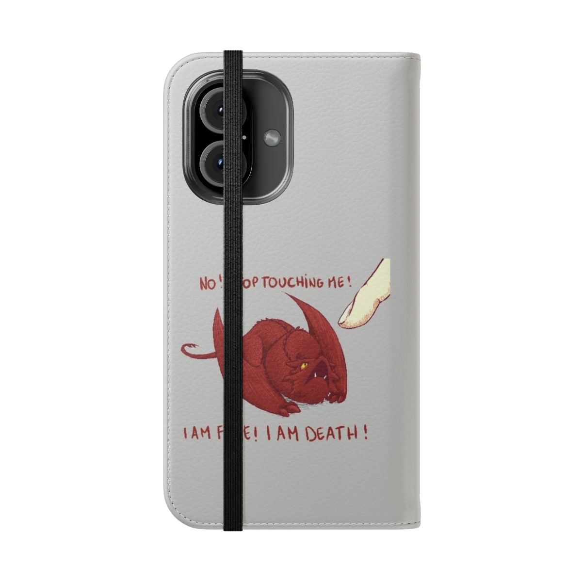 A dragon-themed flip cover phone case for Pixel devices, featuring the iconic dragon Smaug from the Lord of the Rings universe. - Folded Front