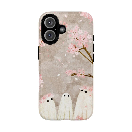 Vibrant pink cherry blossom flowers on a magnetic tough phone case