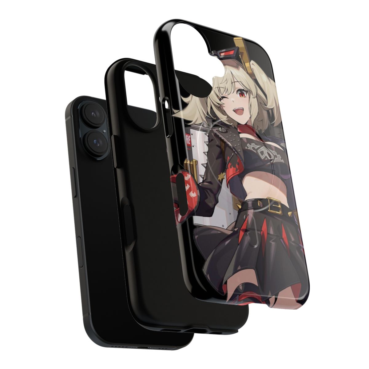 Magnetic tough phone case featuring a futuristic anime character design - Layers