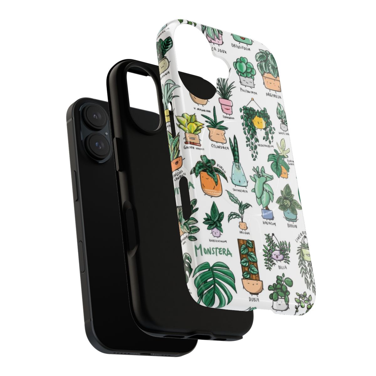 Magnetic phone case with a botanical, plant family inspired design - Layers