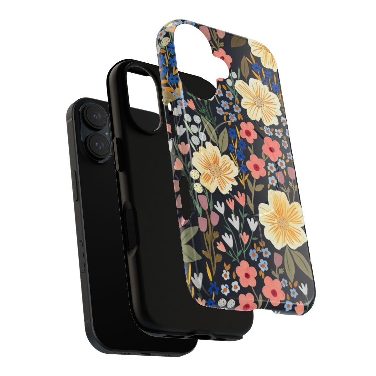 Vibrant floral pattern design on a durable phone case - Layers