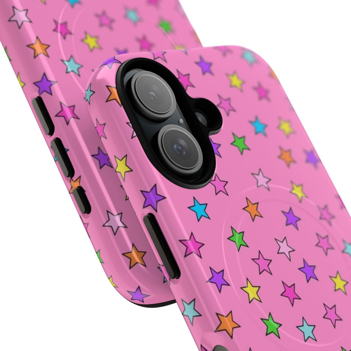 Colorful starry magnetic tough phone case with cute stars and confetti design - Detail