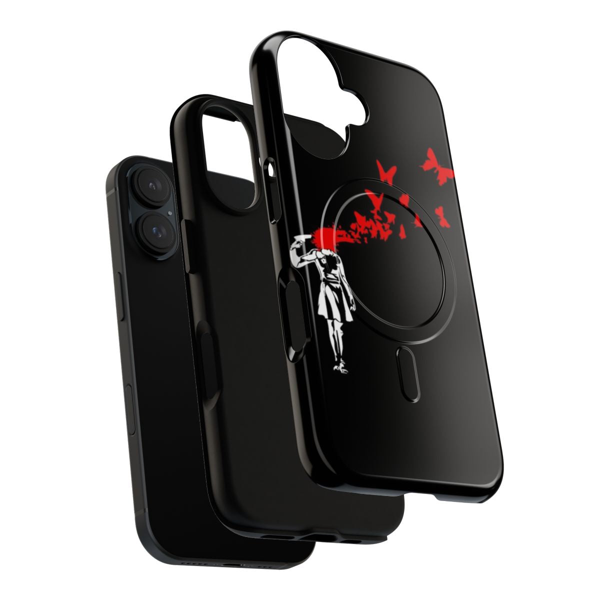 Banksy-inspired phone case with a girl and butterfly design - Layers