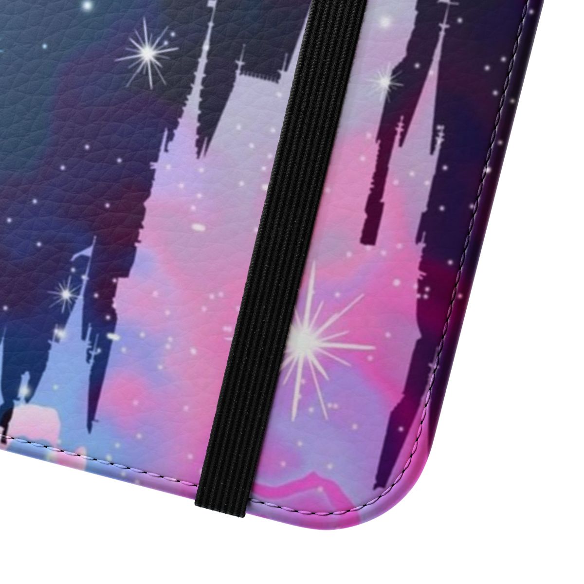 Magical fantasy space-themed phone case with a blue abstract pattern - Close Up