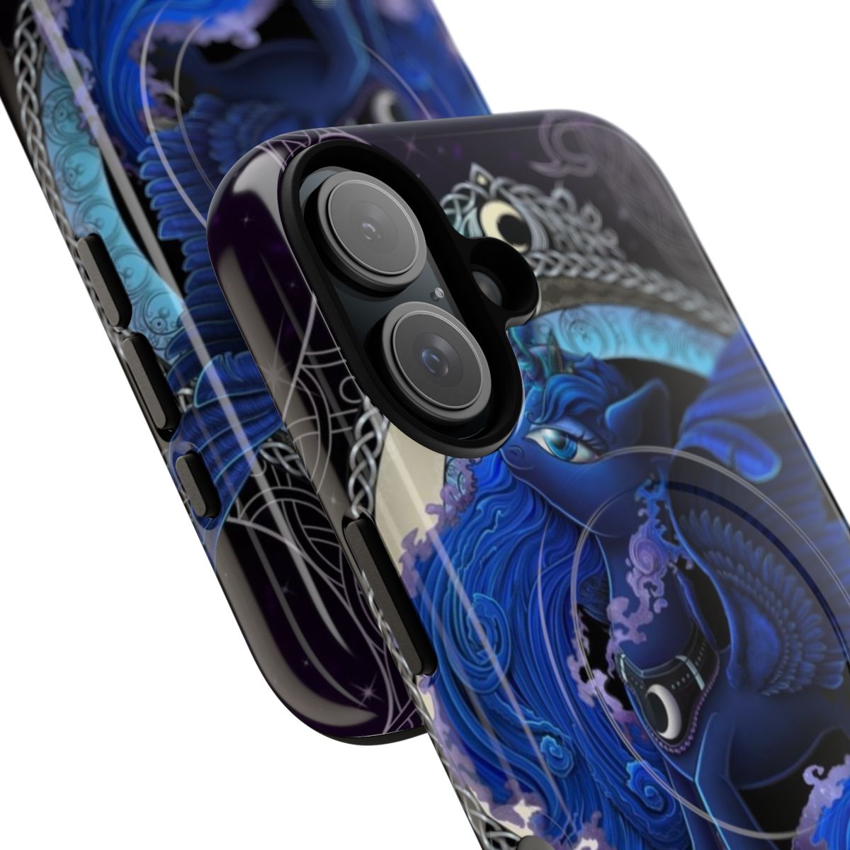 Durable phone case with a moon design, inspired by the My Little Pony character Princess Luna. - Detail