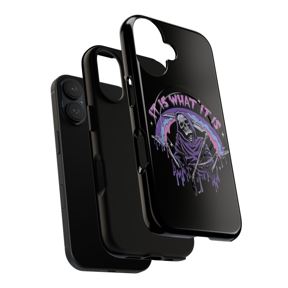 Pastel Goth Grim Reaper Death Magnetic Phone Case - Layers