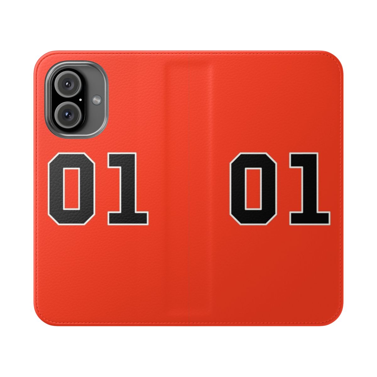 Vintage car-themed flip cover phone case with General Lee design