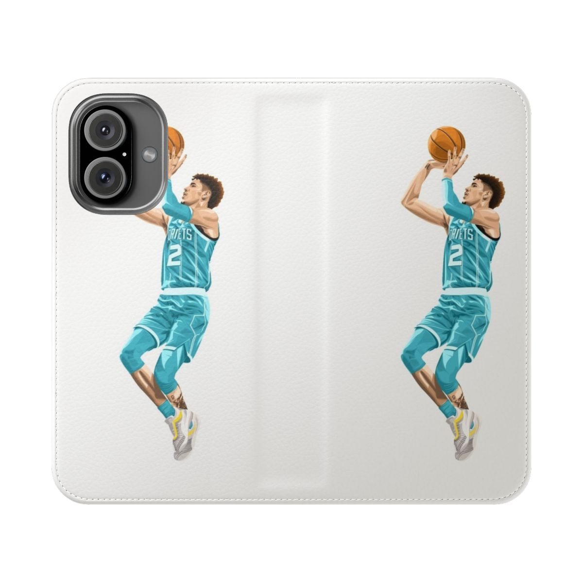 Lamelo Ball-inspired cartoon basketball phone case for Charlotte Hornets fans