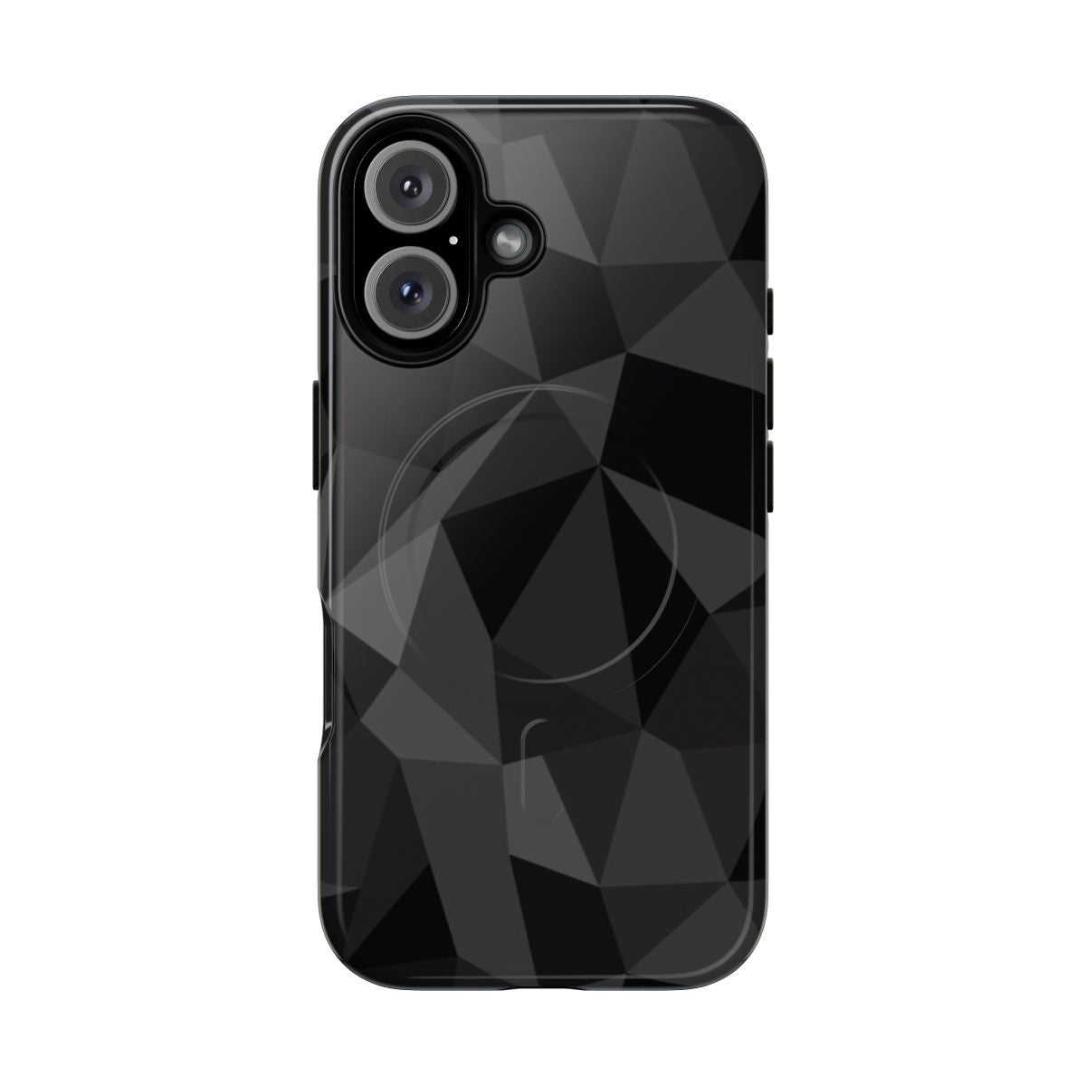 Subtle dark polygon pattern magnetic tough phone case with a modern, abstract design