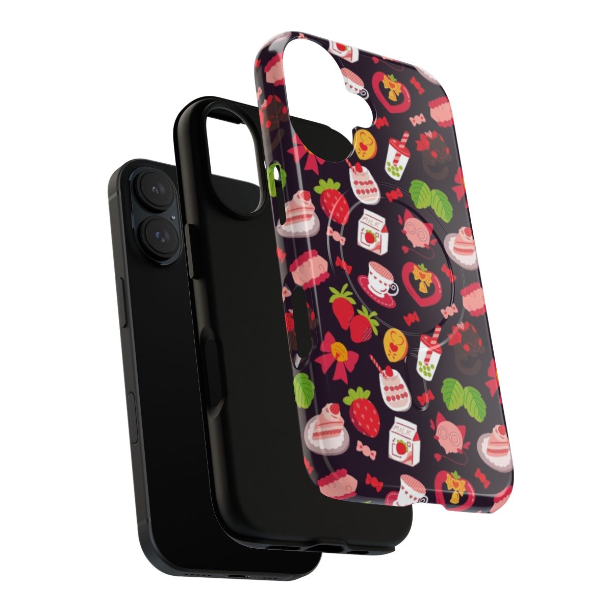 Strawberry-themed Tokyo Mew Mew inspired phone case with magnetic closure and tough design. - Layers