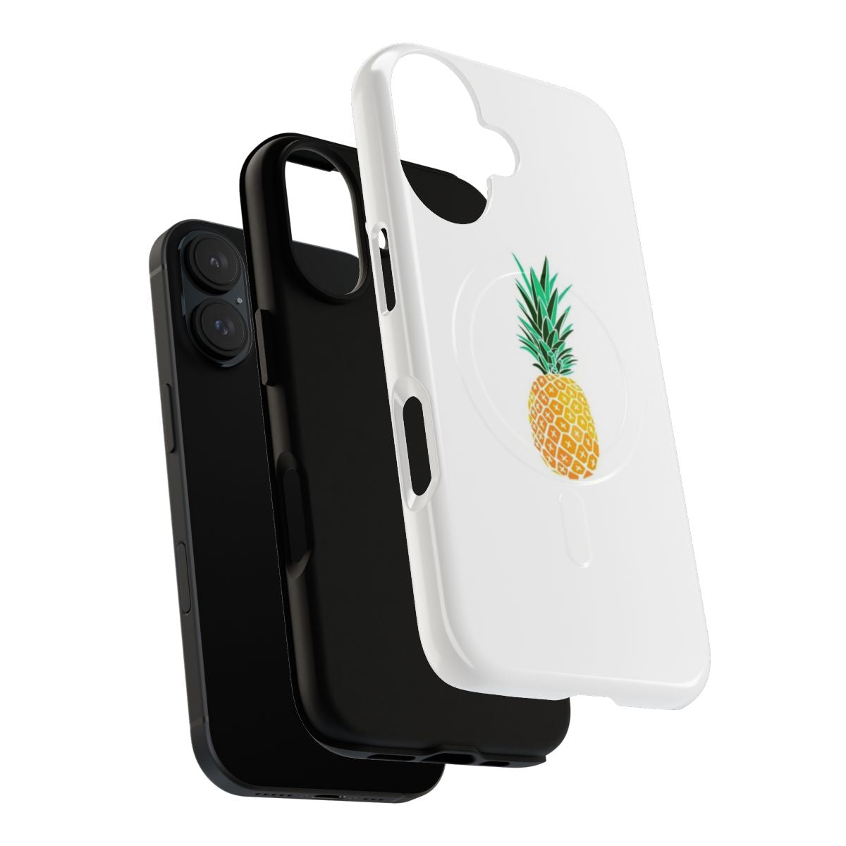 Tropical pineapple fruit design on a magnetic protective phone case - Layers