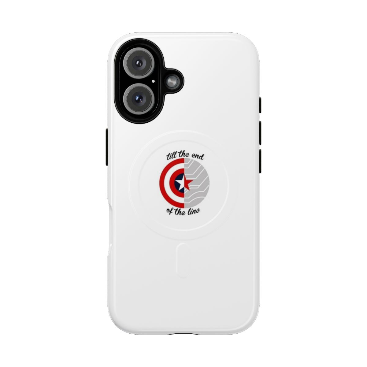 Tough magnetic phone case with shield design for Captain America and Winter Soldier fans