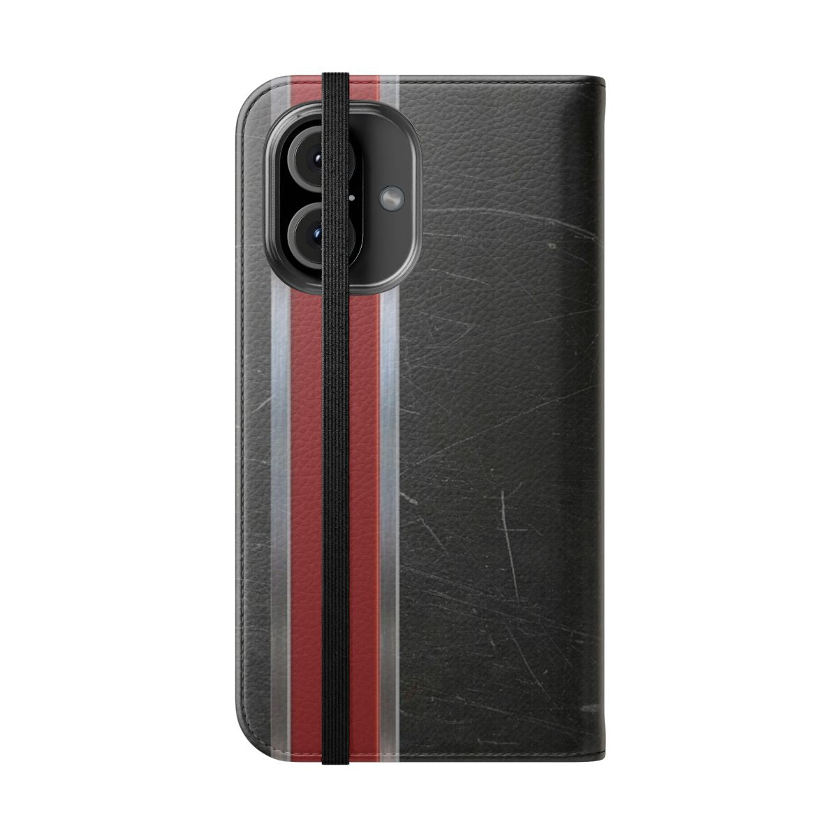 A sleek and stylish phone case inspired by the N7 armor from the Mass Effect video game series. - Folded Front