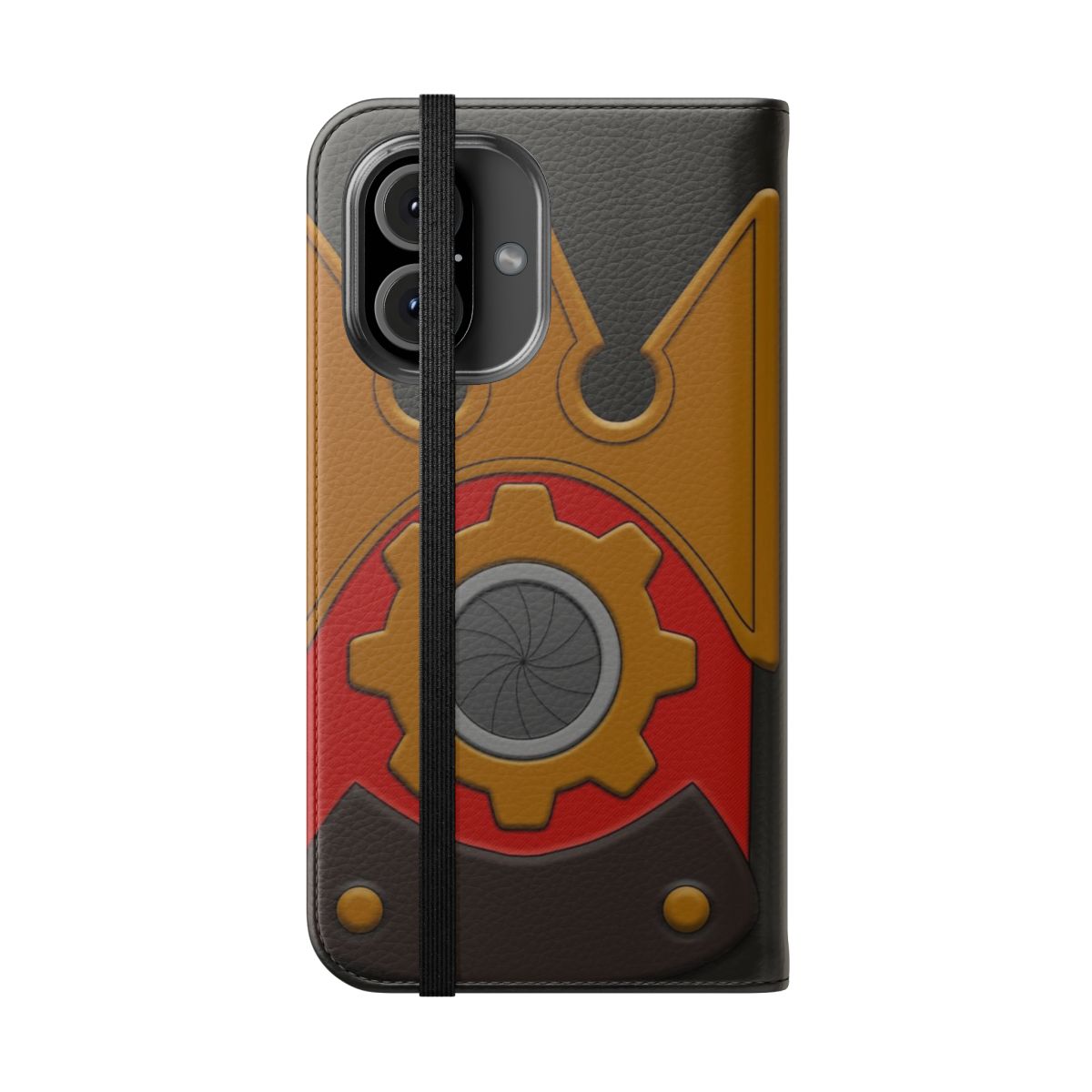 Kingdom Hearts 3 inspired flip phone case with camera lens design featuring Sora's character - Folded Front