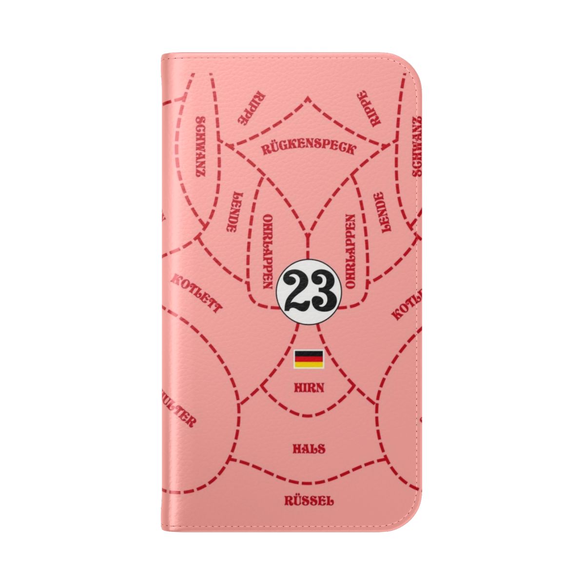 Vintage-style phone case with racing livery design inspired by the legendary Porsche 917 sports car - Folded Back