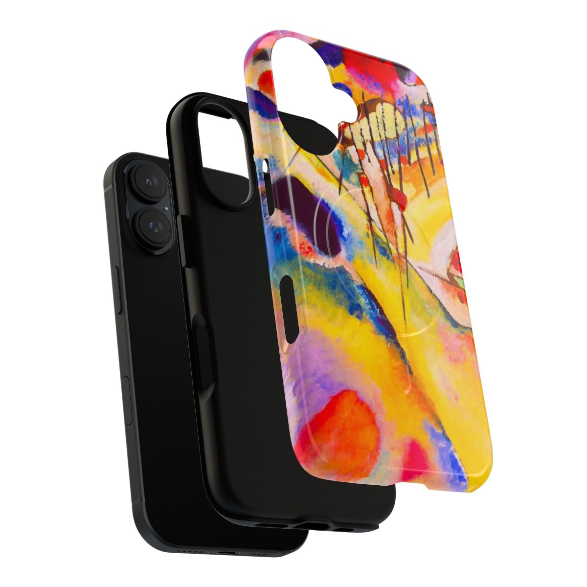 Artistic abstract magnetic tough phone case featuring the art style of Wassily Kandinsky - Layers