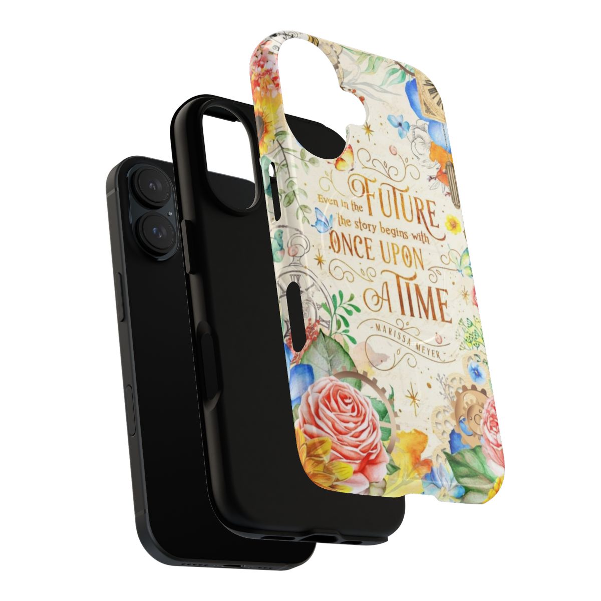 Vintage floral and botanical phone case with magnetic closure and tough protection - Layers