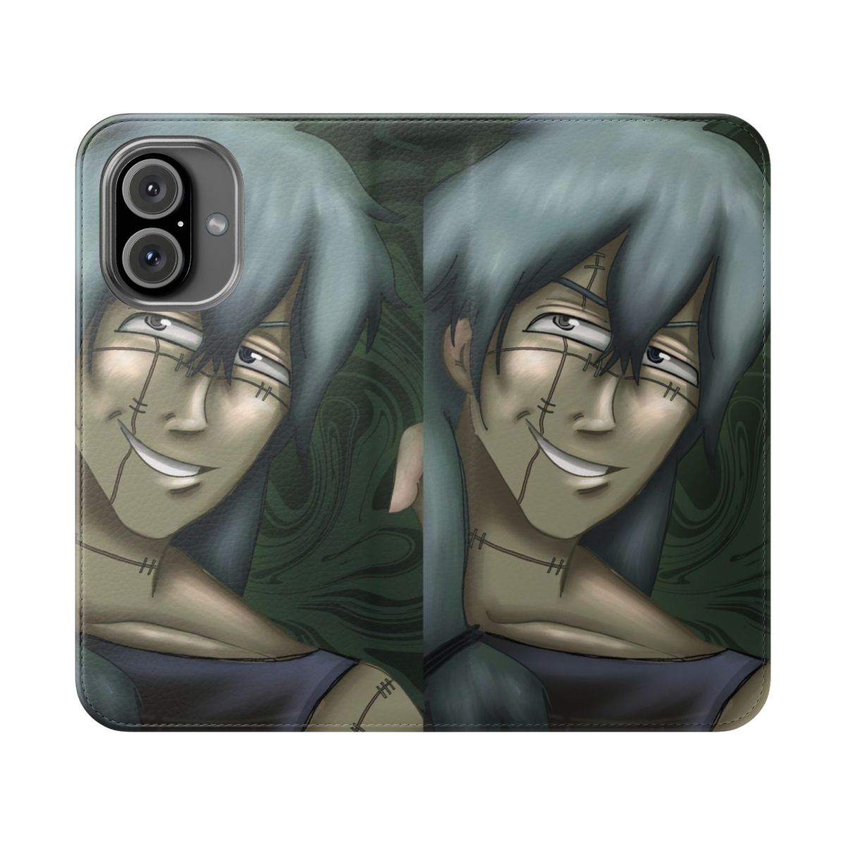 Anime-inspired Mahito phone case with a stylish flip cover design