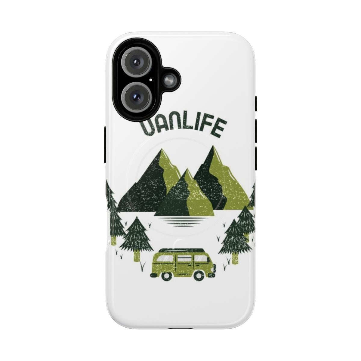 A magnetic tough phone case with a vanlife design, perfect for outdoor adventures.