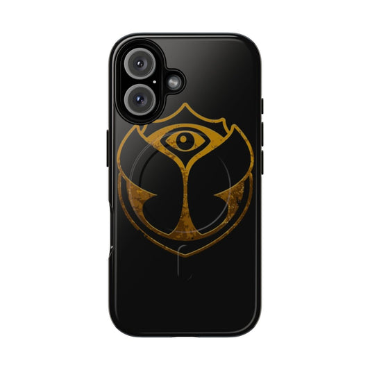 Tomorrowland-inspired magnetic phone case with electronic dance music (EDM) and rave design