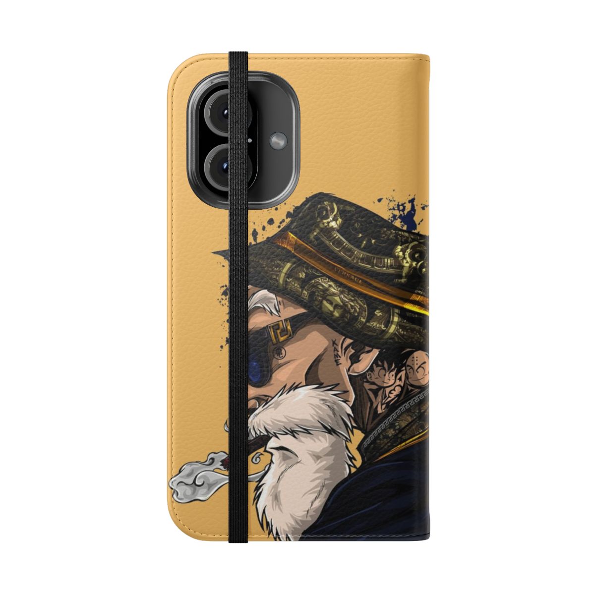 Master Roshi-themed phone case cover with a flip design - Folded Front