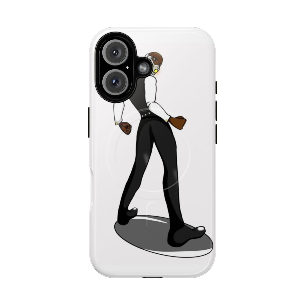 Magnetic tough phone case with villain and comic-inspired design