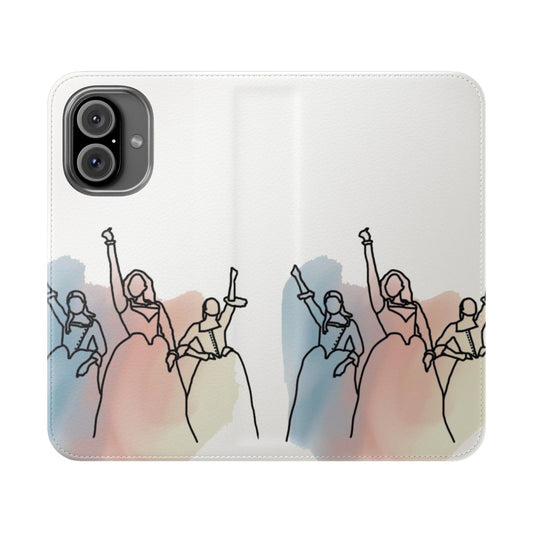 Flip cover phone case featuring the Schuyler Sisters design from the hit Broadway musical Hamilton