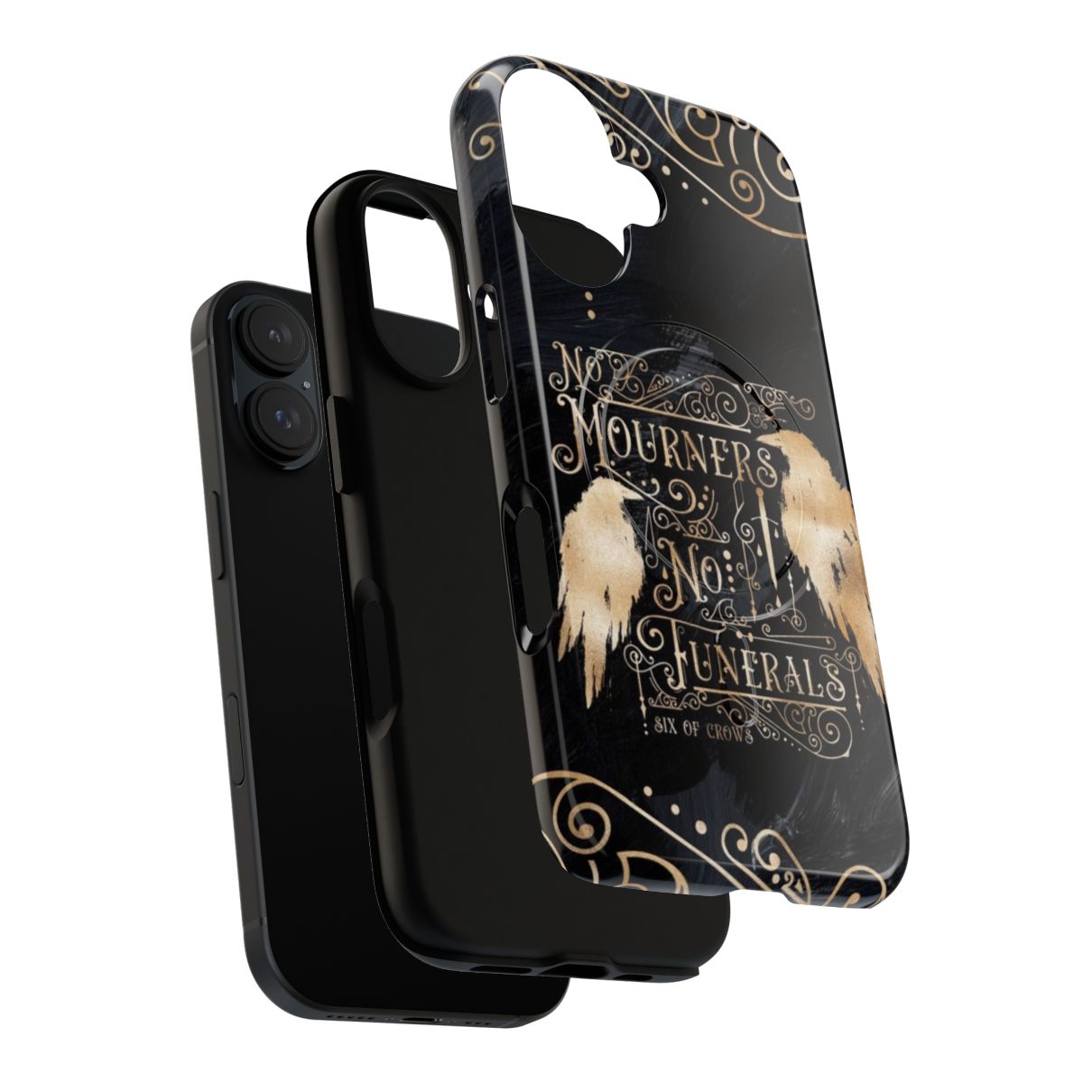 Grishaverse-inspired magnetic tough phone case with crows and book-themed design - Layers