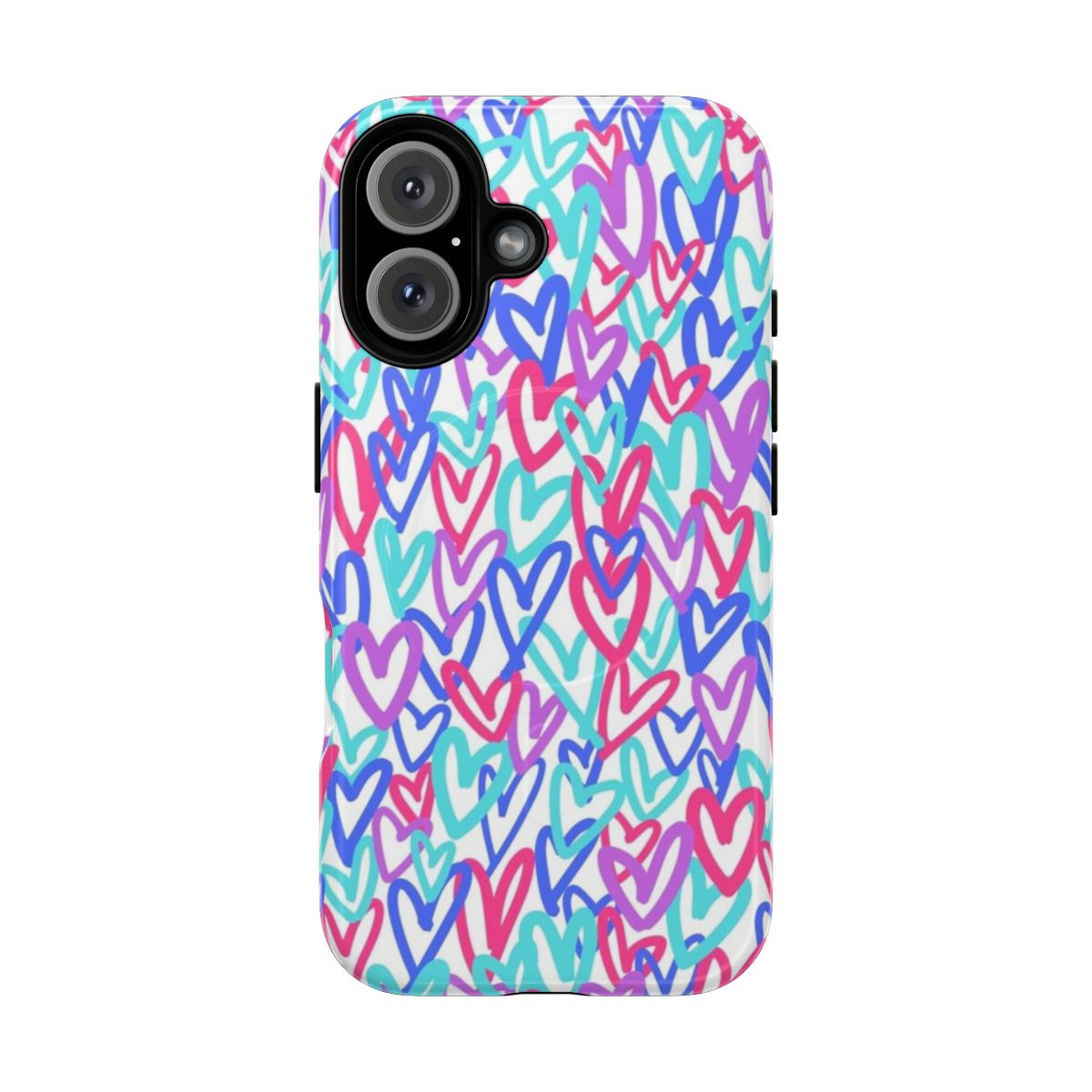 Preppy heart collage design on a magnetic tough phone case