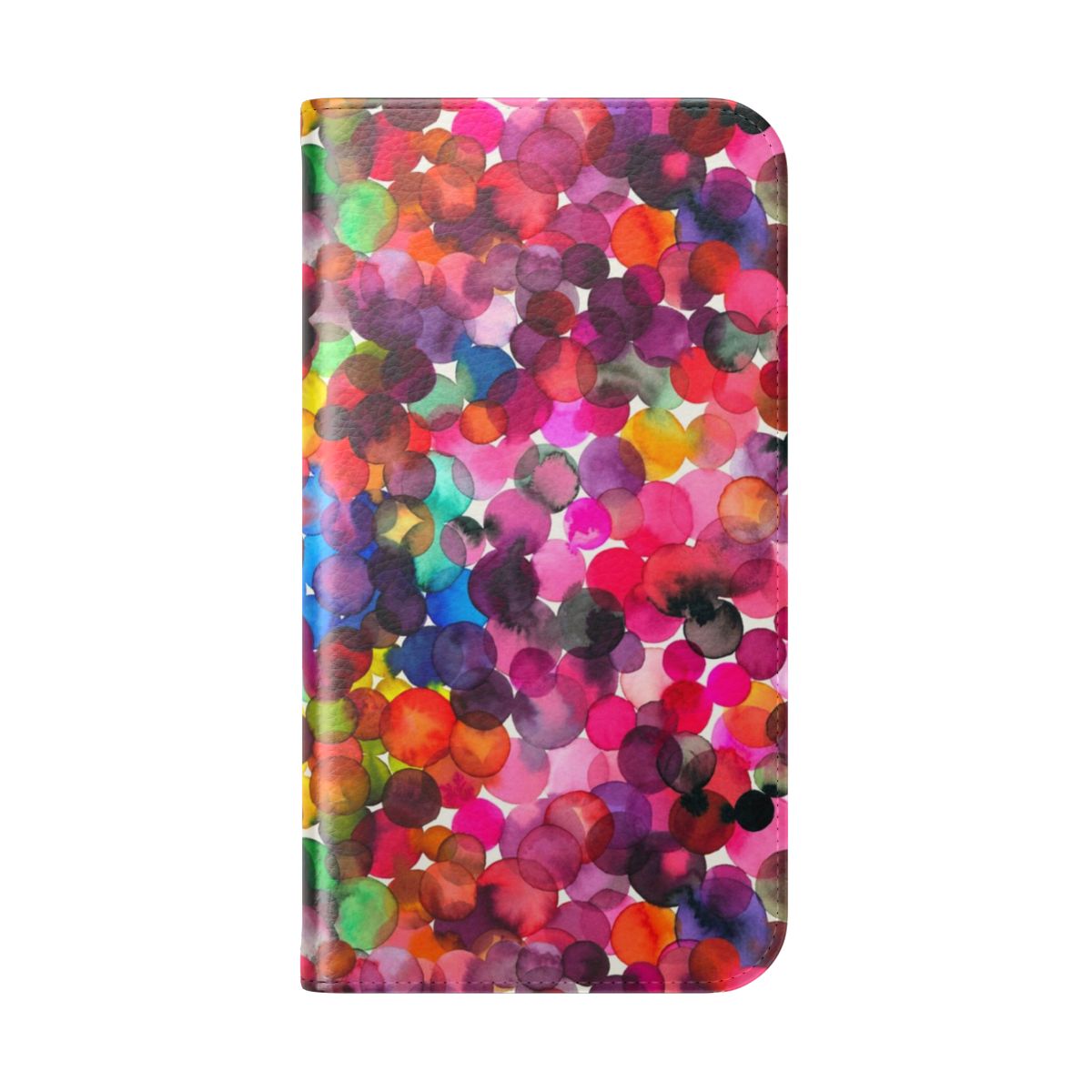 Colorful watercolor dot pattern phone case cover - Folded Back