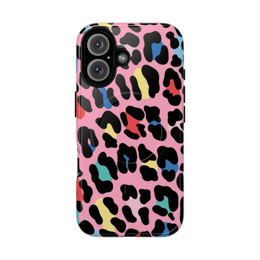 Vintage leopard print phone case with a retro aesthetic design