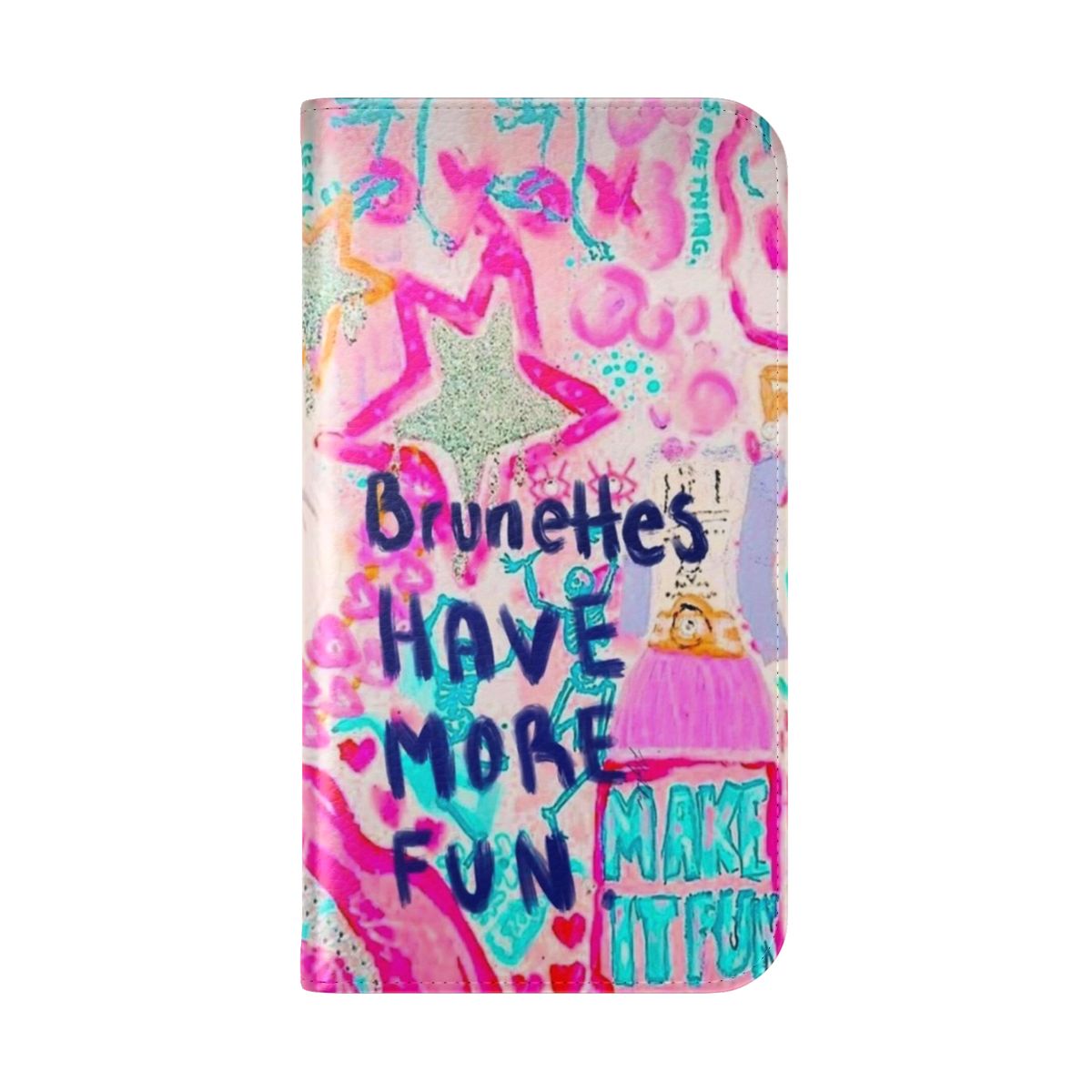 Preppy and fun flip cover phone case for brunettes - Folded Back