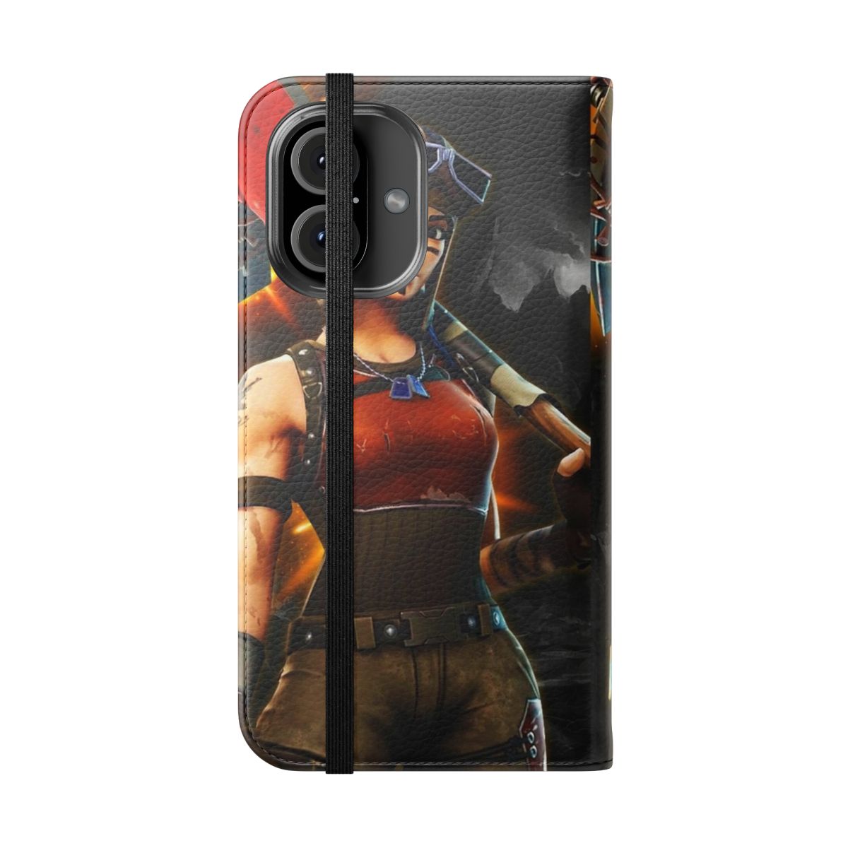 Renegade Raider-inspired flip phone case with premium protection - Folded Front