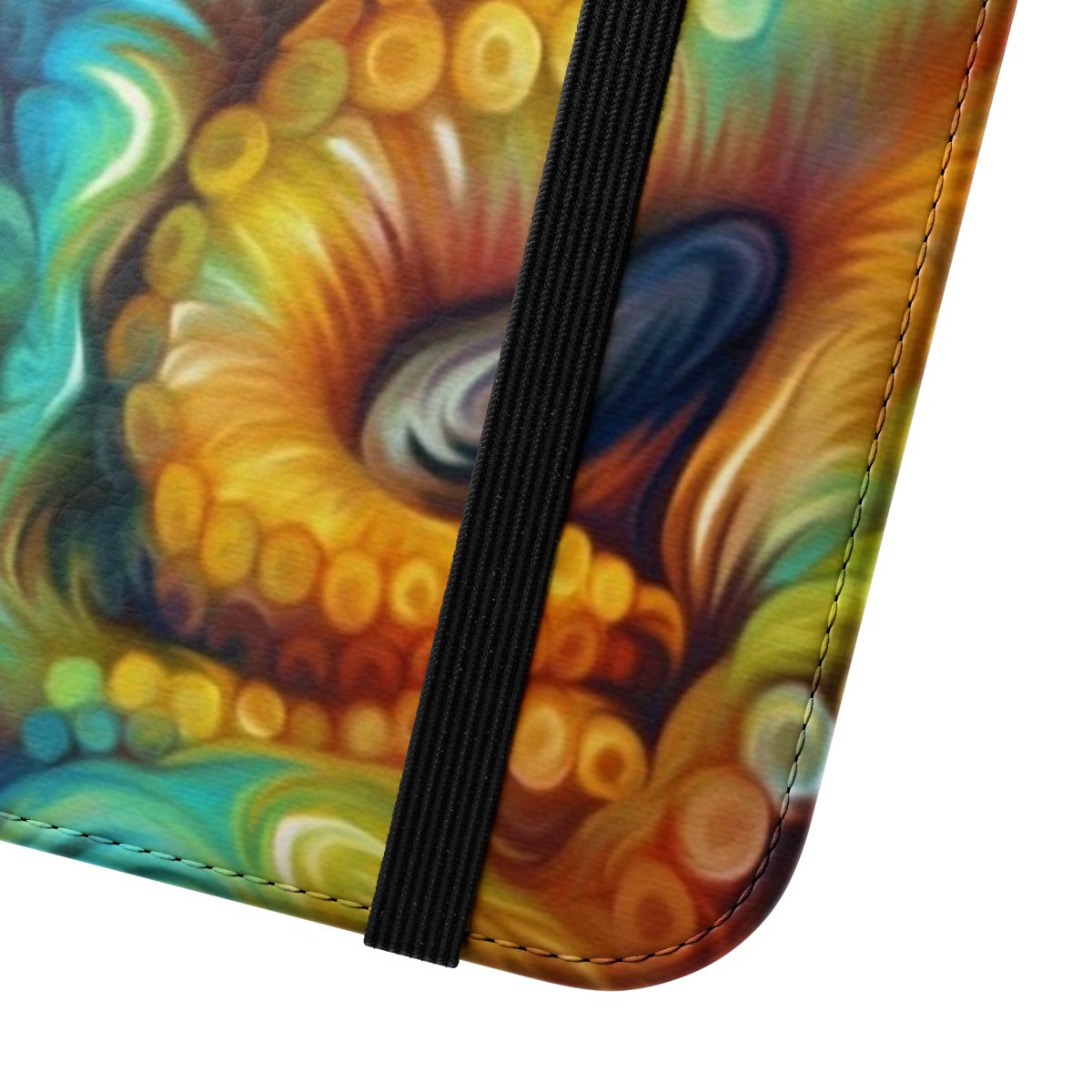 Vibrant tentacles phone case with a colorful, abstract nature-inspired design - Close Up