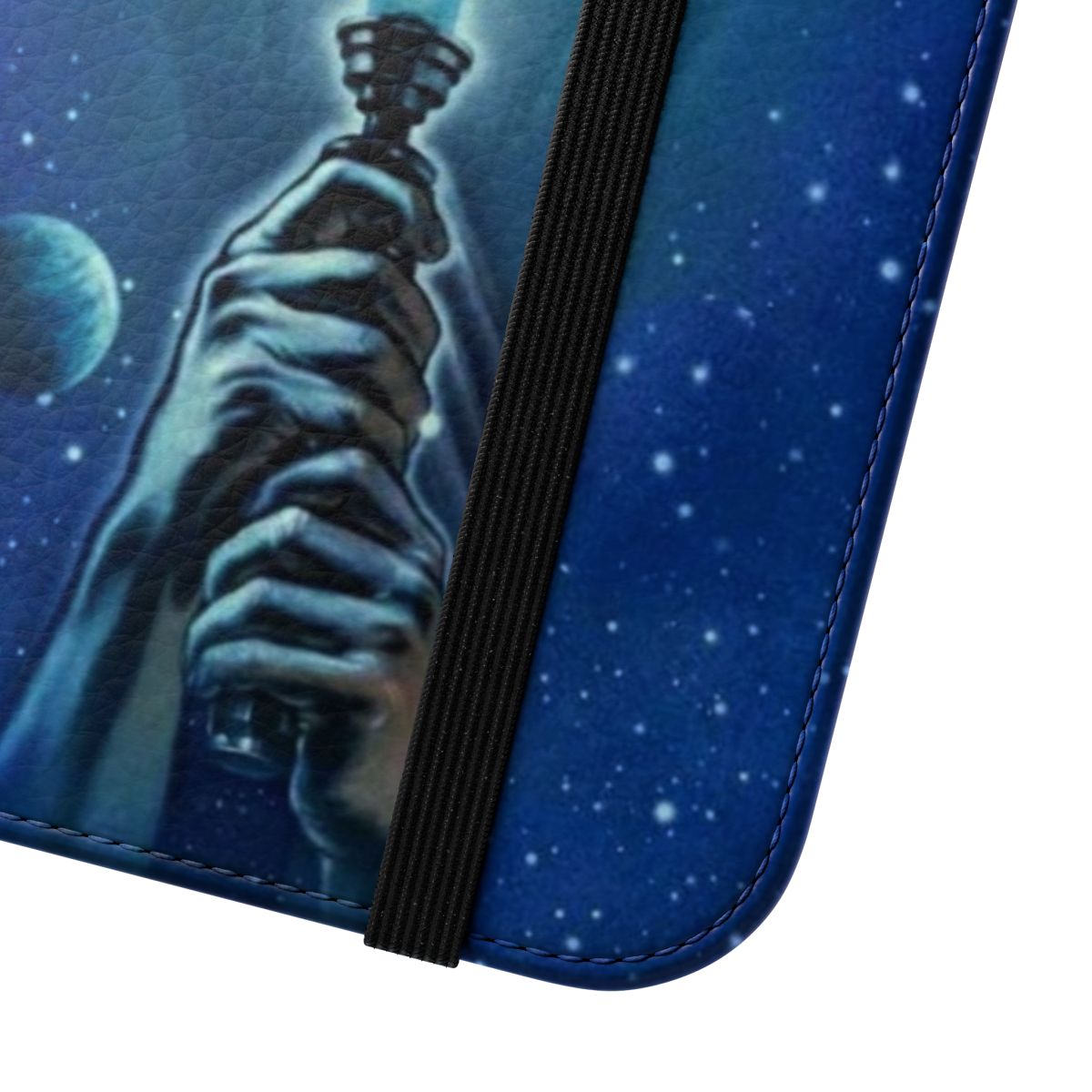 Flip cover phone case with a lightsaber design for Star Wars fans - Close Up