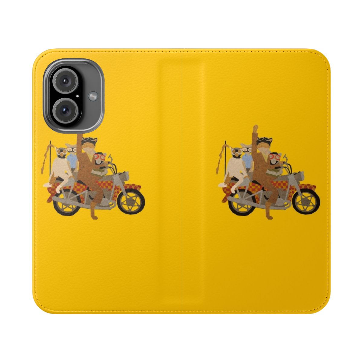 Motorcycle-themed cardboard flip cover phone case