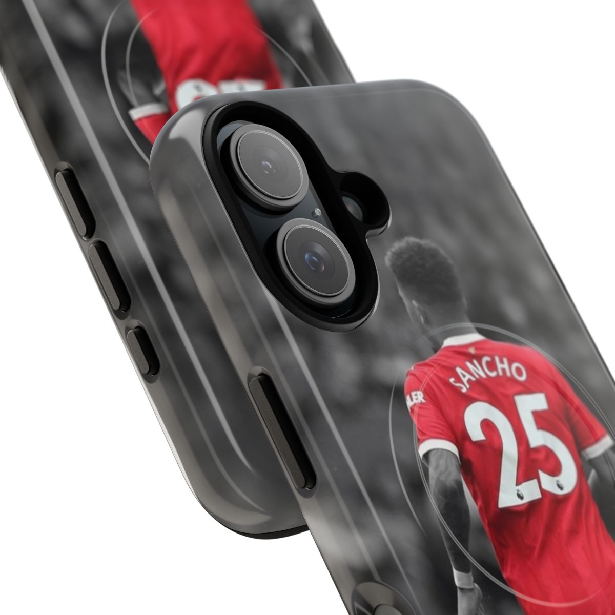 Magnetic phone case featuring Manchester United player Jadon Sancho - Detail