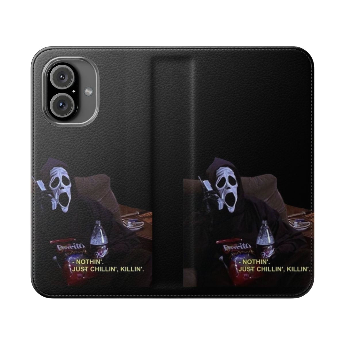 Horror thriller suspense flip phone case design