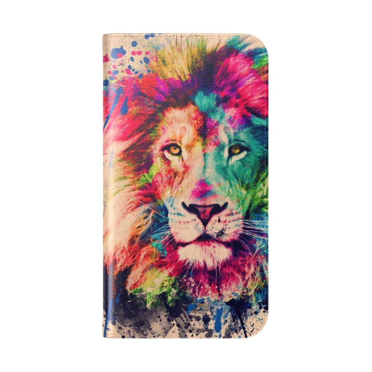 Watercolor painting of a majestic lion on a phone case cover - Folded Back