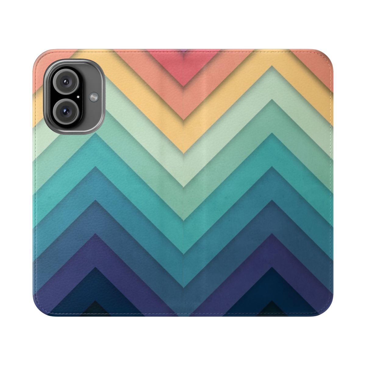 Retro Chevron Pattern Flip Cover Phone Case