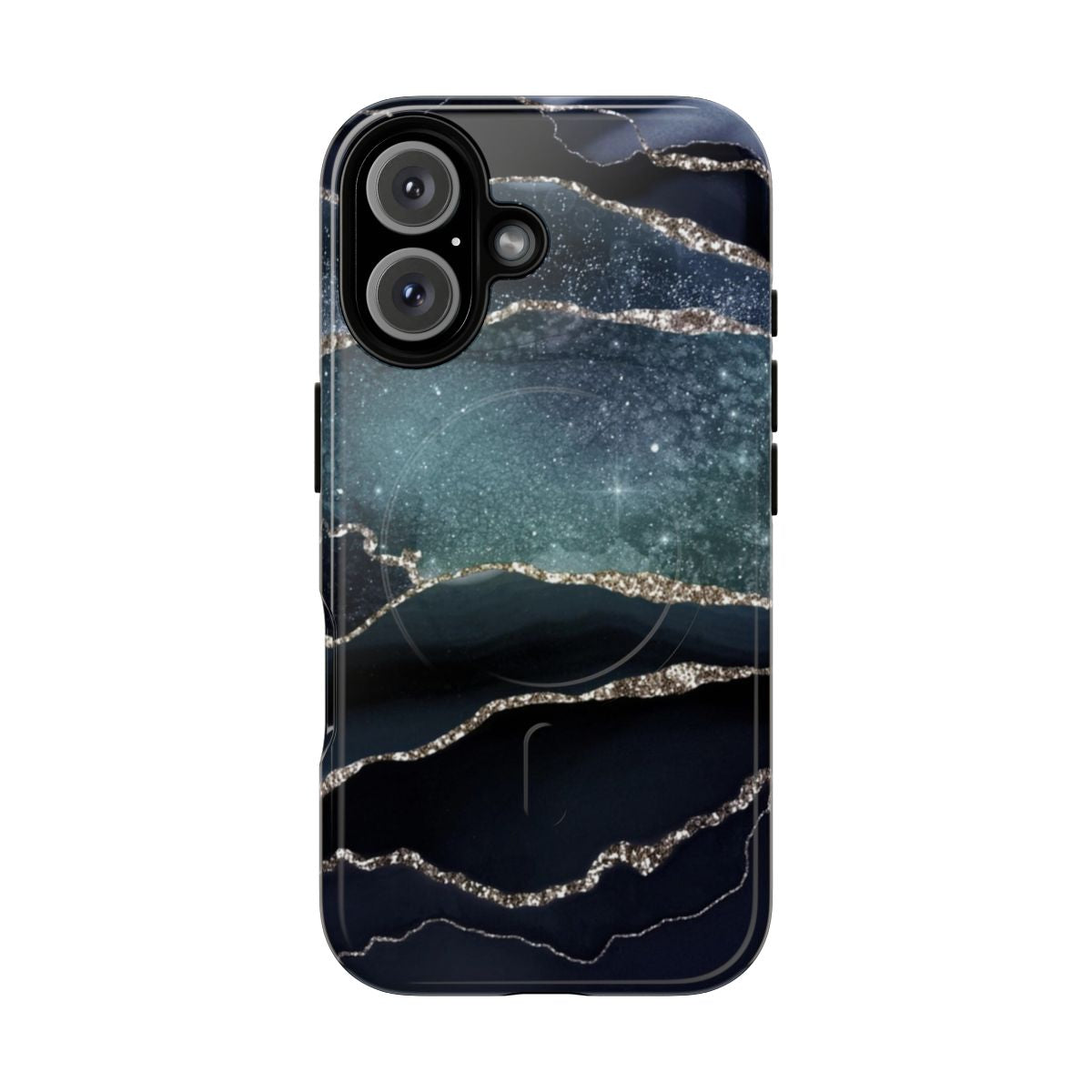 Faux marble galaxy phone case with a magnetic tough cover design