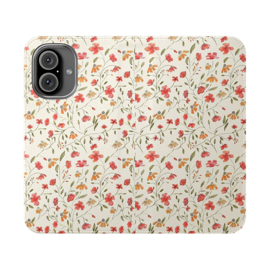 Vintage floral and botanical pattern phone case with a minimalist, watercolor-inspired design.