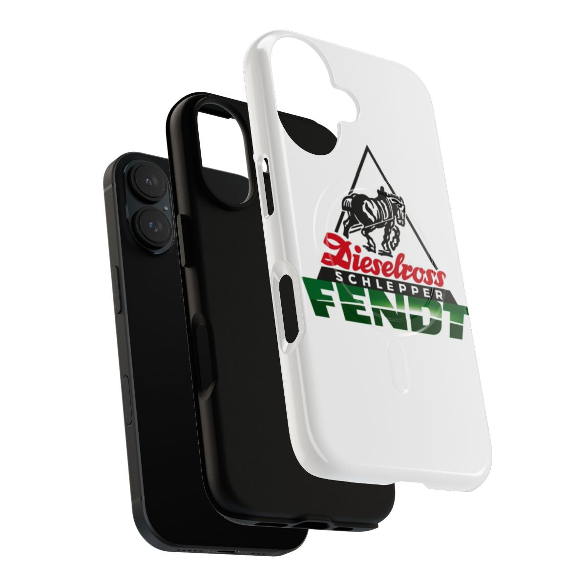 Tough phone case featuring a design inspired by German Fendt diesel tractors - Layers