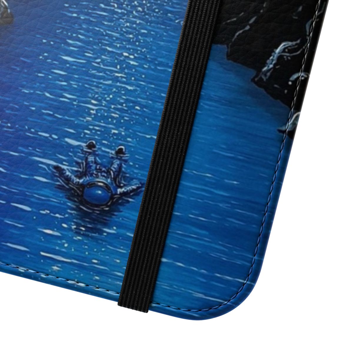 Night Drift Flip Cover Phone Case with Cosmic, Sci-Fi Inspired Design - Close Up