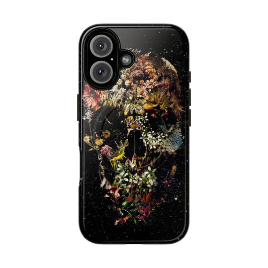 Smyrna skull floral pattern magnetic tough phone case