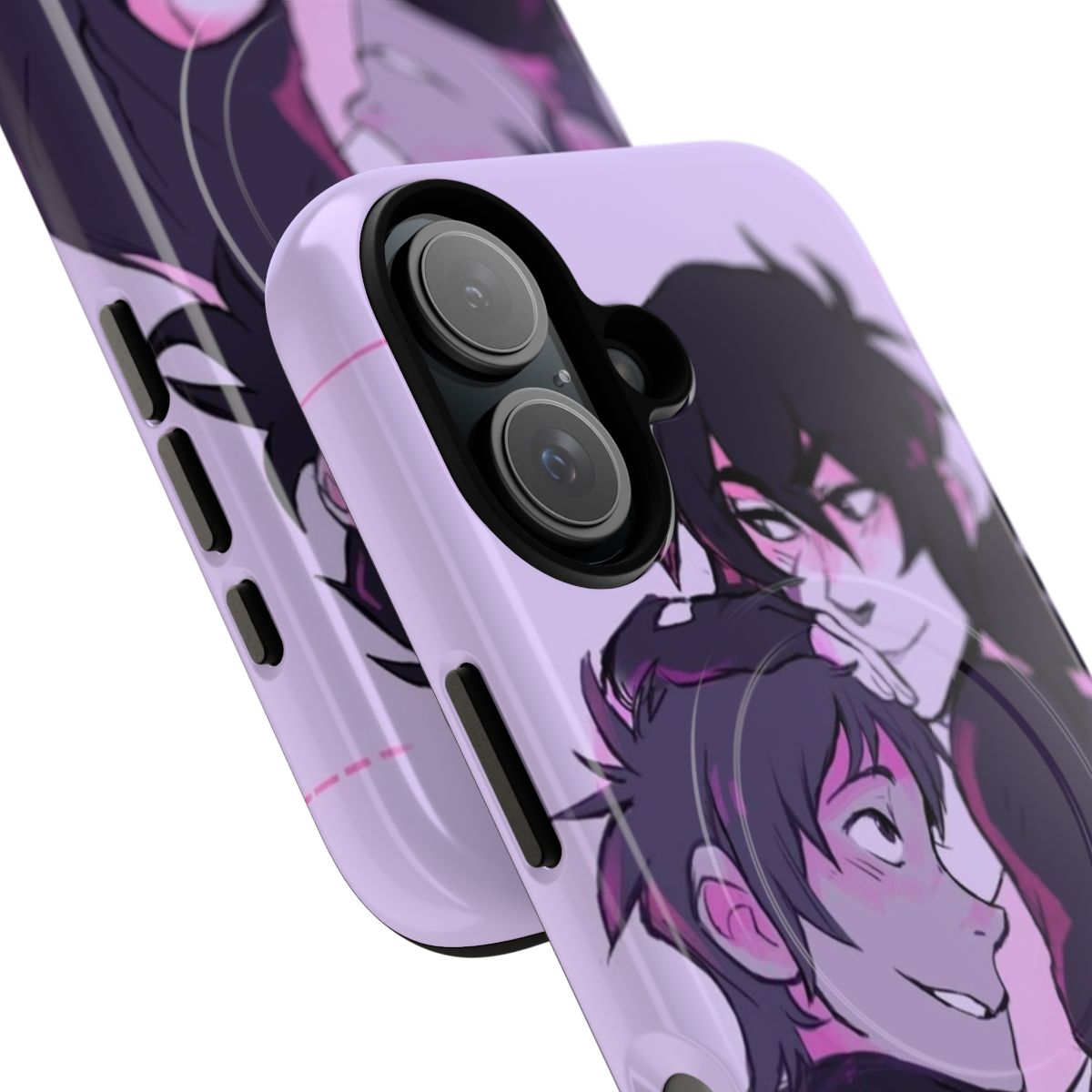 Magnetic tough phone case featuring the characters Lance McClain and Keith Kogane from the Klance fandom. - Detail