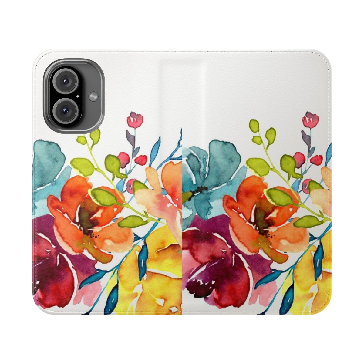 Colorful watercolor painting of pink peonies on a summer floral phone case