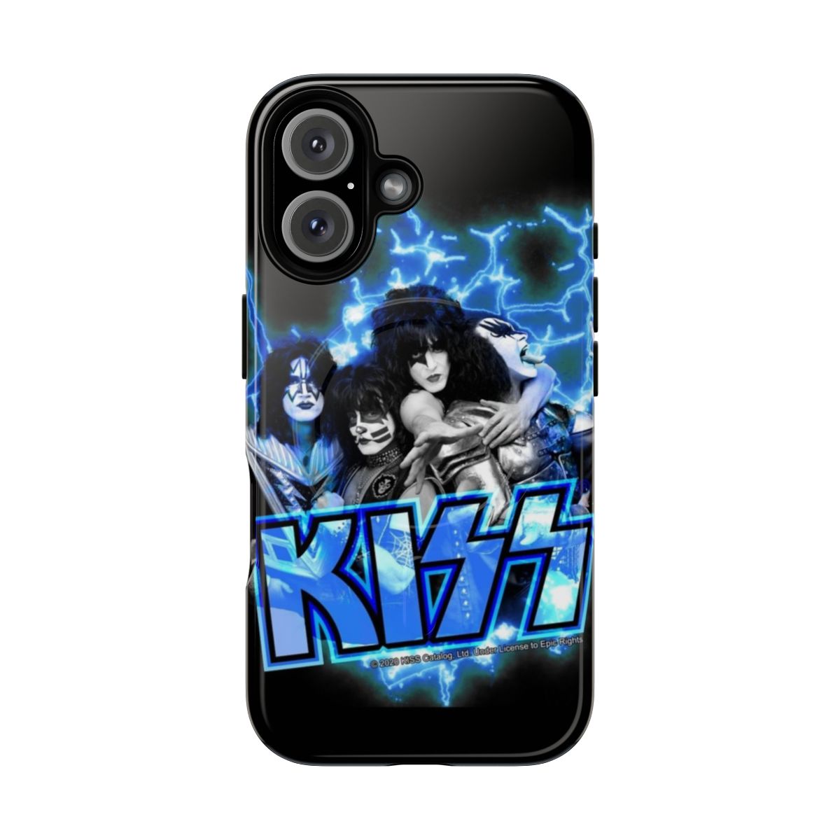 Electric magnetic tough phone case featuring the iconic Kiss band members