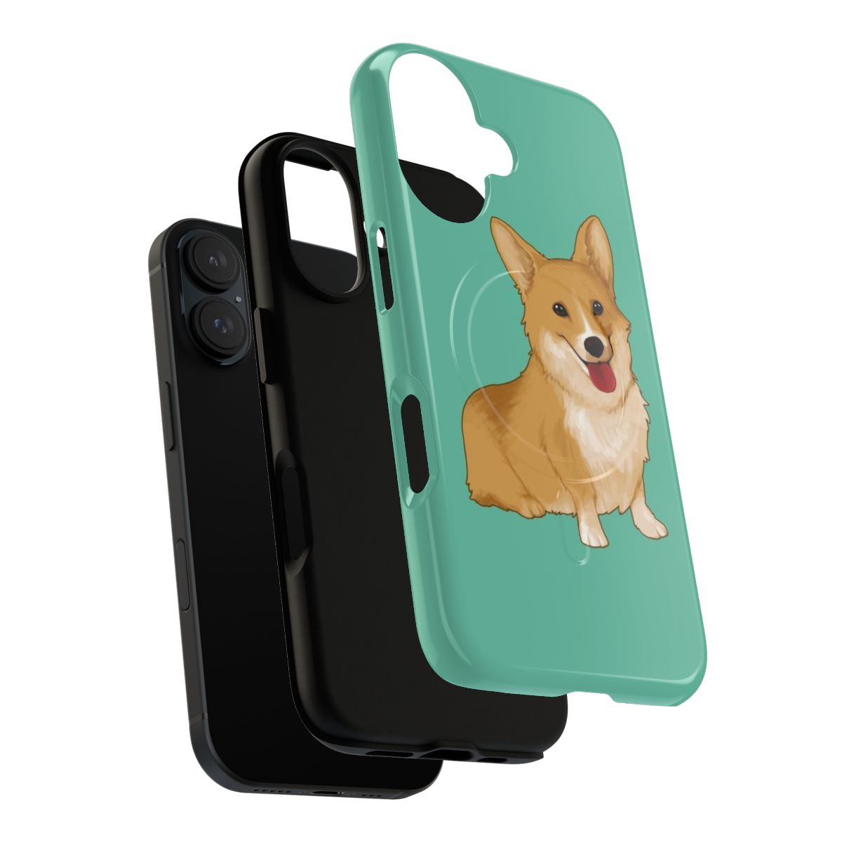 Cute and adorable smiling corgi dog graphic design on a magnetic phone case - Layers